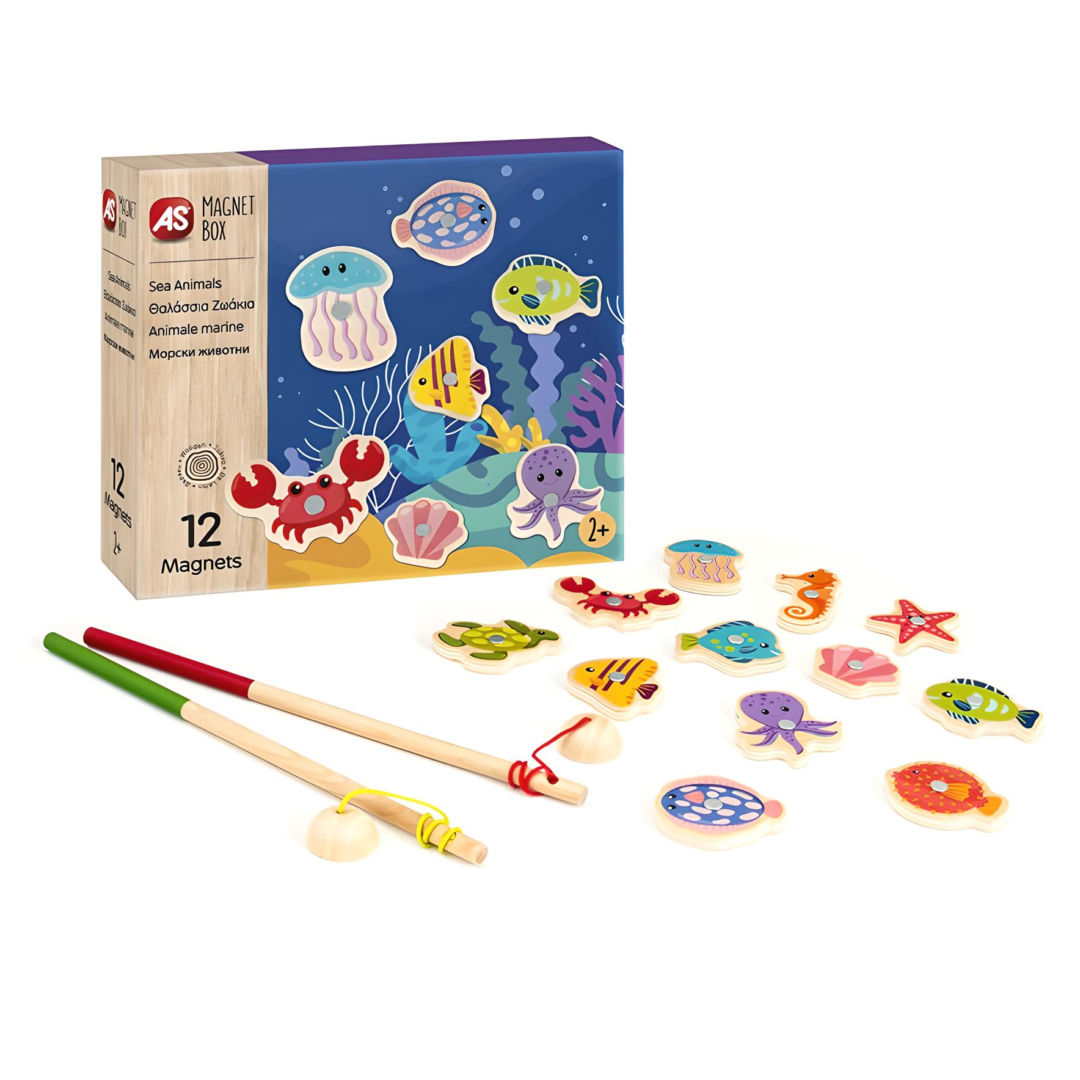 AS Magnet Box Θαλάσσια Ζωάκια 12 Εκπαιδευτικοί Ξύλινοι Μαγνήτες Για 2+ Χρονών - Image 2