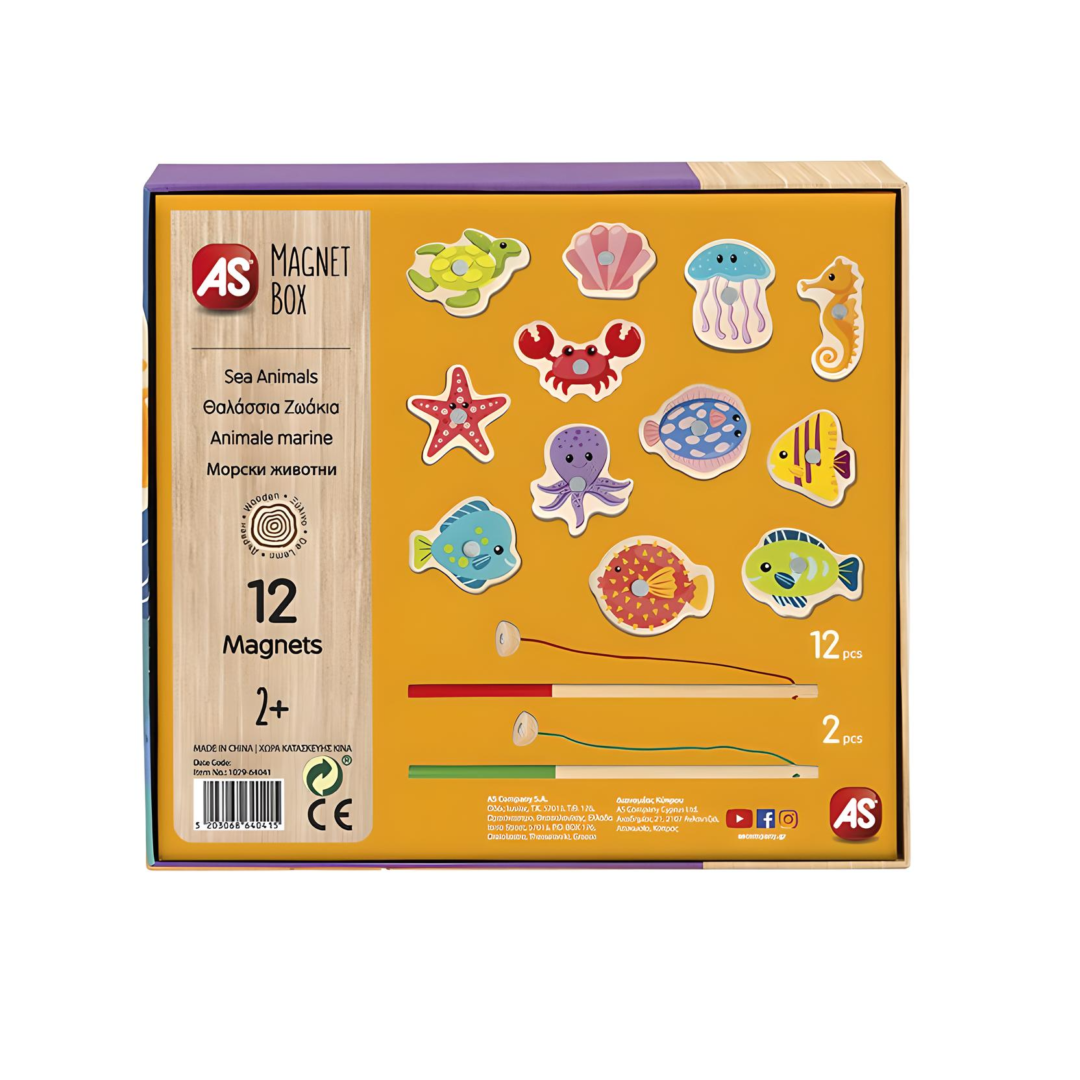 AS Magnet Box Θαλάσσια Ζωάκια 12 Εκπαιδευτικοί Ξύλινοι Μαγνήτες Για 2+ Χρονών - Image 3