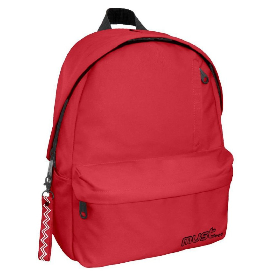 Must Τσάντα Πλάτης Monochrome Rpet Κόκκινη Με 1 Κεντρική Θήκη Κόκκινη