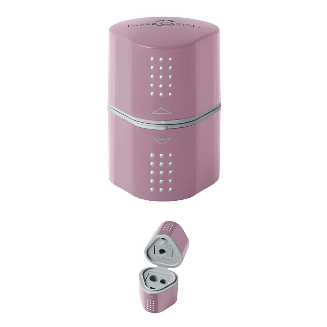 Ξύστρα Βαρελάκι Grip Box FABER CASTELL Απαλό Ροζ