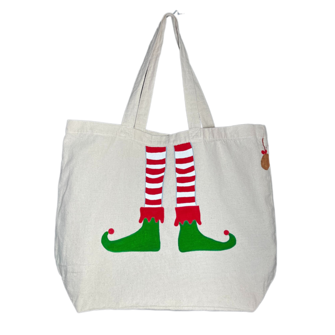 Τσάντα Αγορών Βαμβακερή Ζωγραφισμένη στο χέρι - Elfs Believe - Image 2