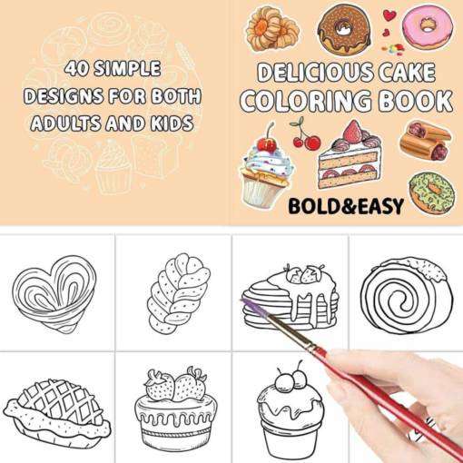 Alternative view of Colouring book Βιβλίο χρωματισμού Τούρτα- Delicious Cake Bold & Easy