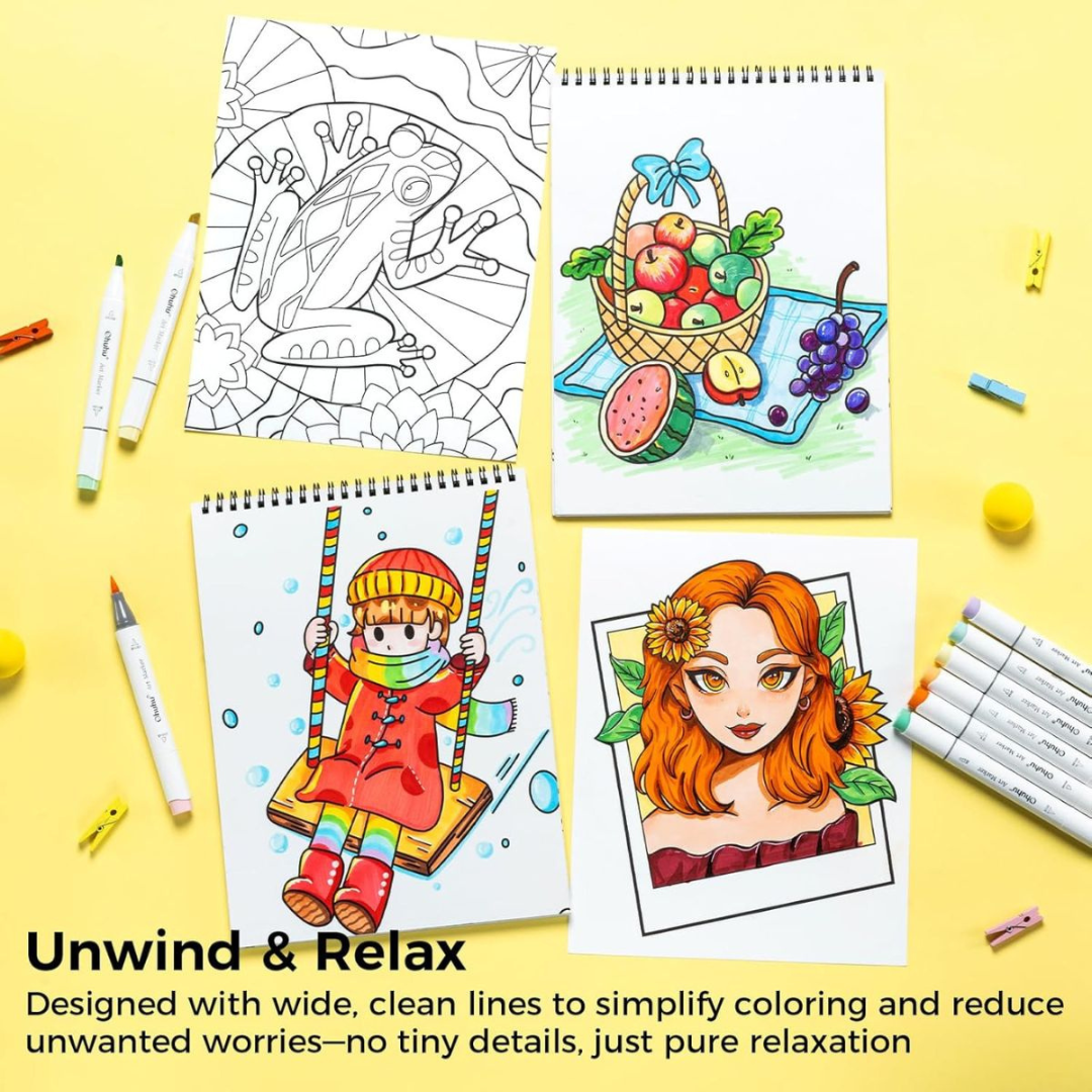 Ohuhu Bleedproof Coloring Book My Simple Pleasure - Image 3