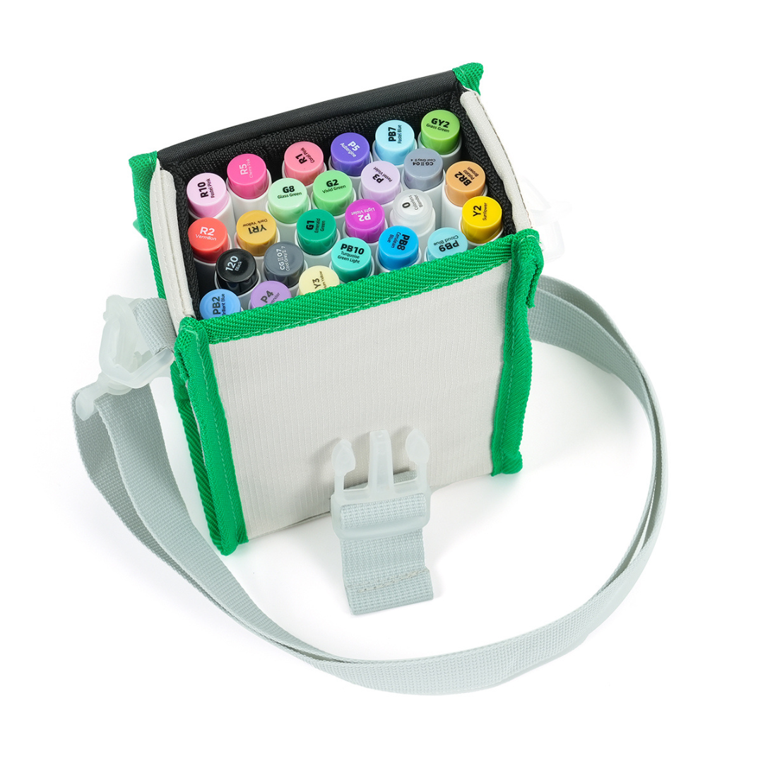 Ohuhu Honolulu Alcohol Art Markers Σετ Μαρκαδόρων 24 Βασικών Χρωμάτων Brush & Chisel - Image 2