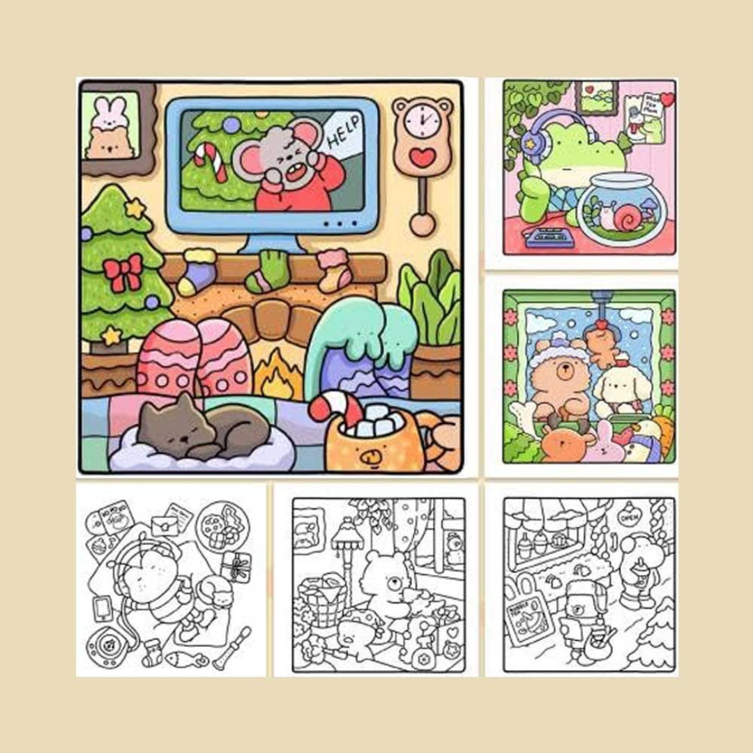 Colouring book Βιβλίο χρωματισμού Μέρες- Comfy Day Cute & Comfy - Image 3