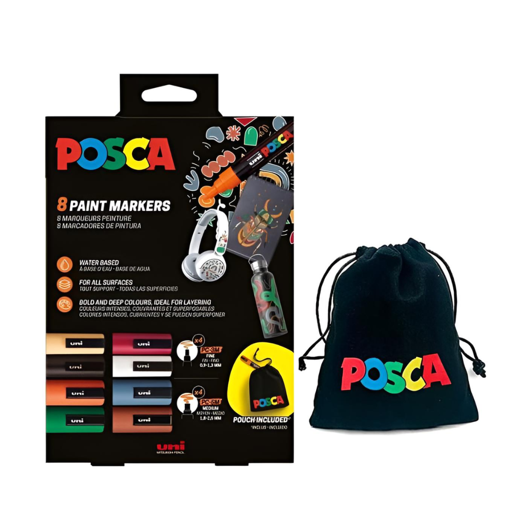 Posca Cardboard Set Pouch 8 Μαρκαδόροι