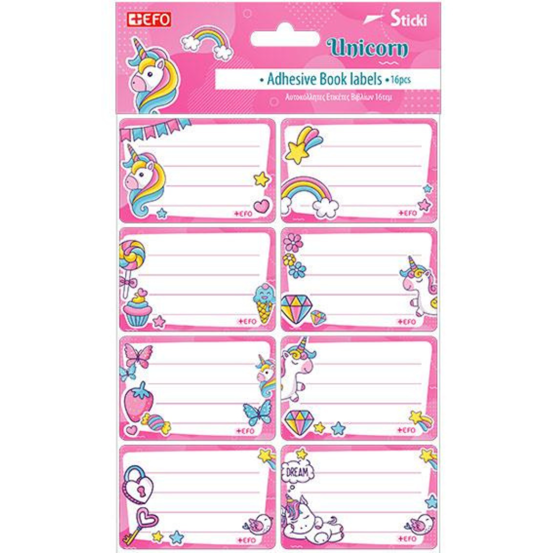 Ετικέτες Αυτοκόλλητες Sticki Unicorn 16τεμ